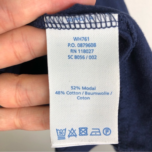 Boden Weekend Jersey Dress Size 10R Scoop Neck Cap Sleeve Jersey Modal Navy Blue - Picture 4 of 5